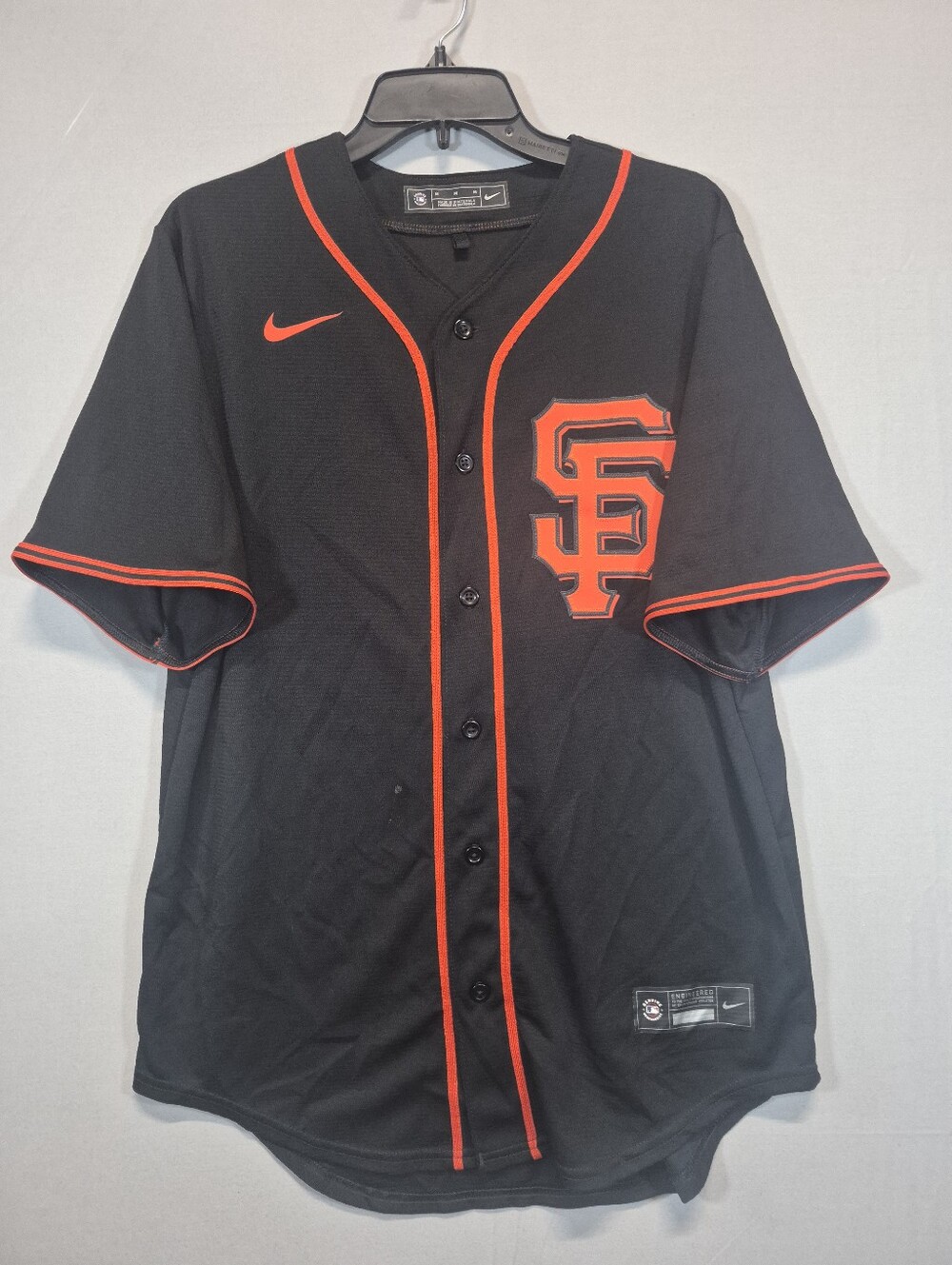Nike San Francisco Giants MLB Baseball Jersey Men's Medium Black Orange Button F